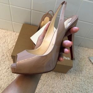 Authentic Nude Prive 120 Patent Calf